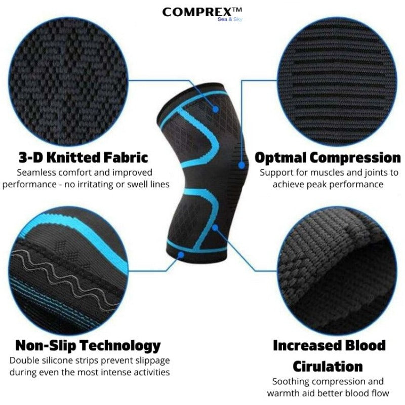 Comprex Compression Pad Comprex™ Compression Knee Sleeve – Sea & Sky