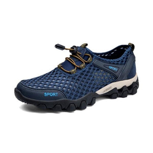 blue hiking shoes